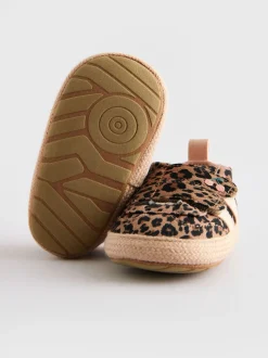 Dierenprint - Babyschoentjes met klittenbandsluiting (0 - 24 mnd)