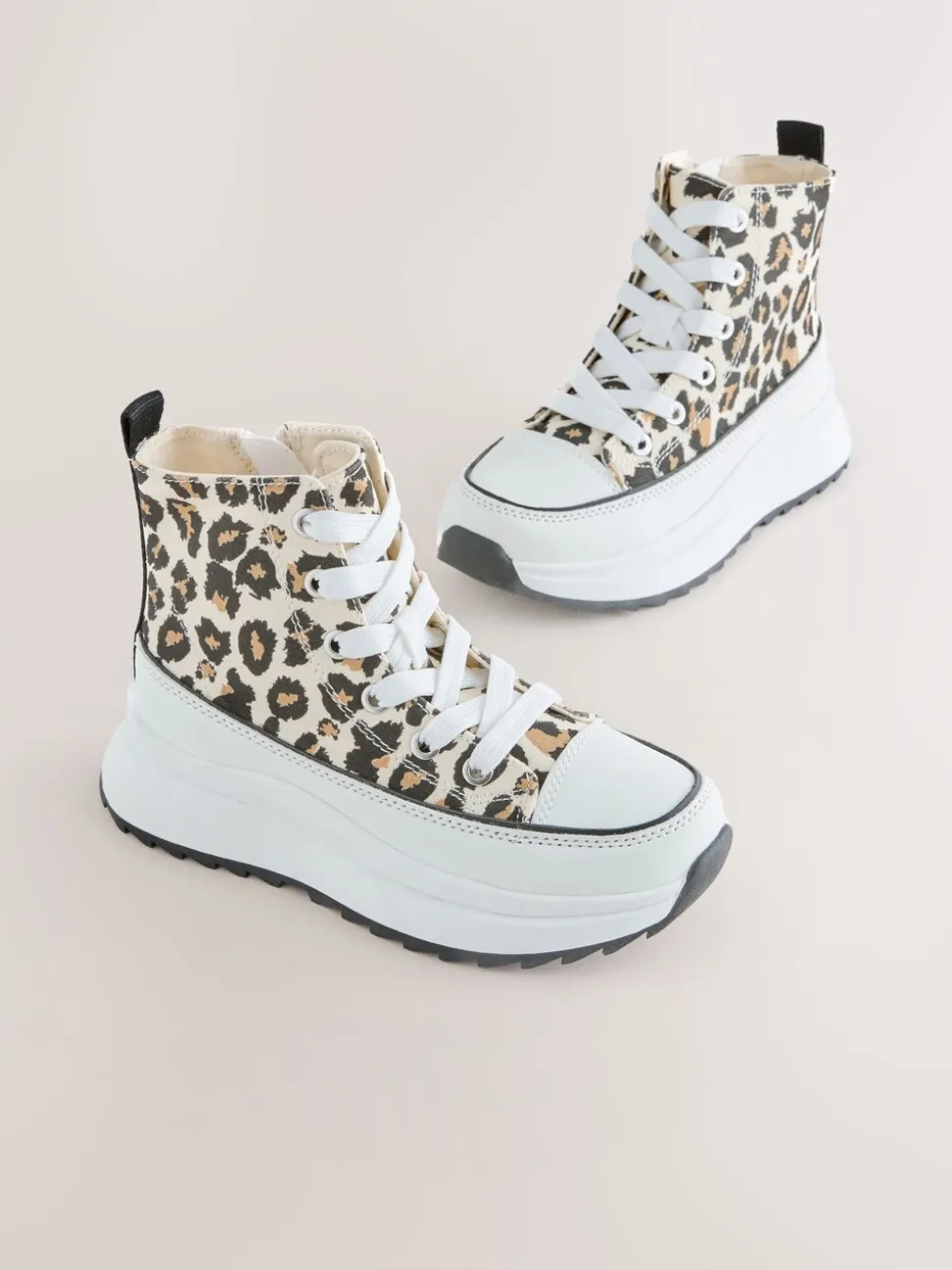 Dierenprint - Extra Chunky Lace-Up With Zip Trainers