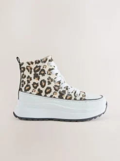 Dierenprint - Extra Chunky Lace-Up With Zip Trainers