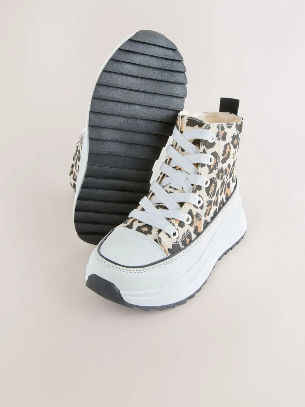 Dierenprint - Extra Chunky Lace-Up With Zip Trainers