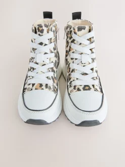 Dierenprint - Extra Chunky Lace-Up With Zip Trainers