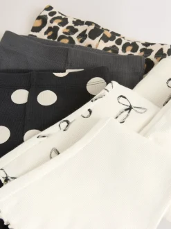 Dierenprint - Set van 5 flared leggings (3mnd-7jr)