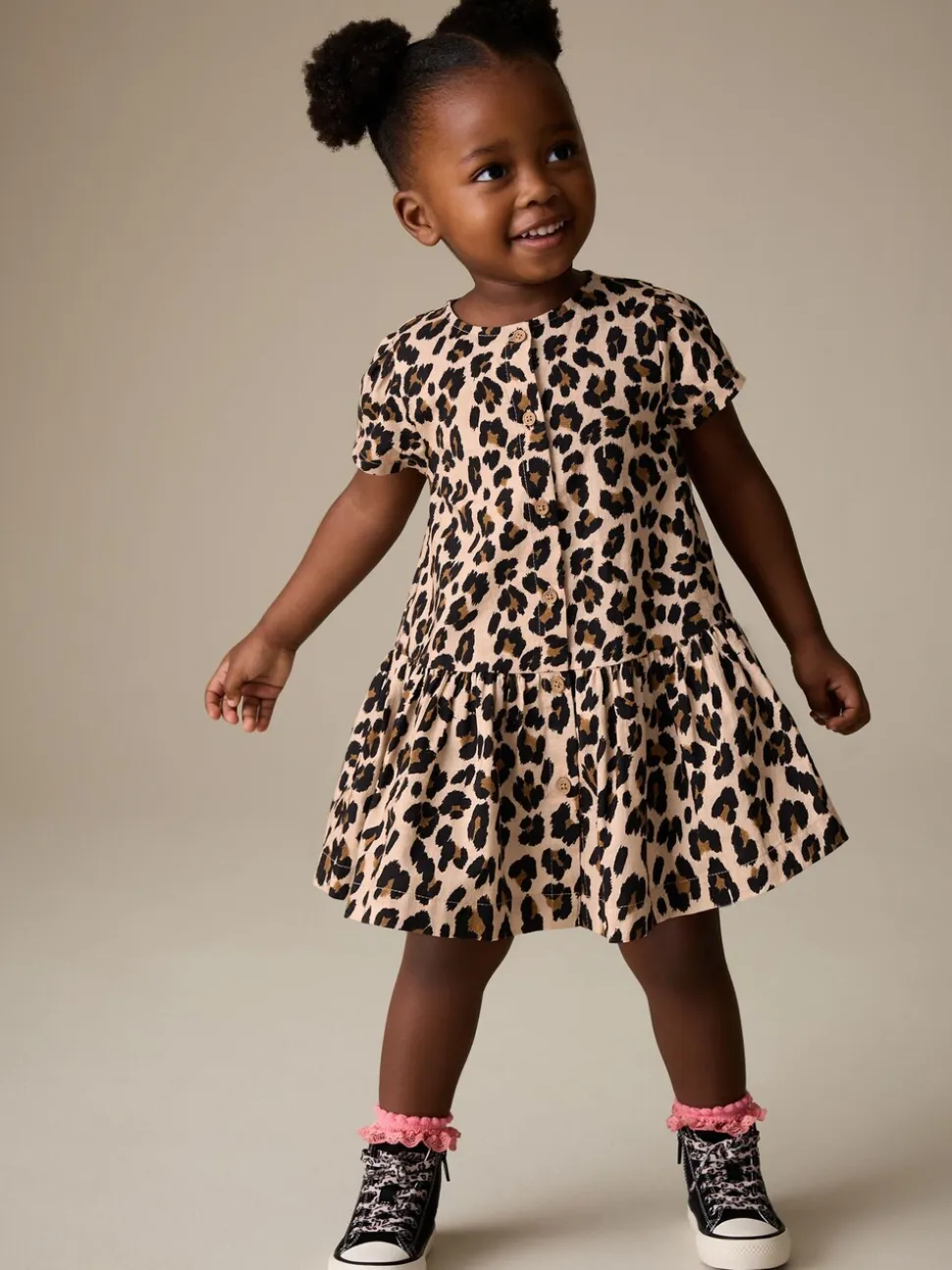 Dierenprint - Short Sleeve Cotton Dress (3mths-8yrs)