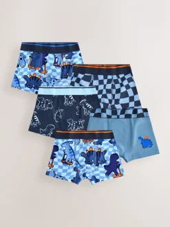Dino Checkerboard - Junior karakter trunks 5 verpakking (1,5-16jr)