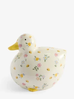 Ditsy Floral Ceramic Duck Ornament