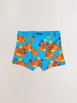 Diverse kleuren met dinosaurusprint - Set van 7 boxershorts met zachte tailleband (1,5-10 jr)