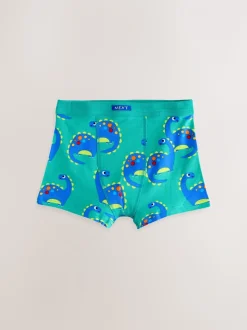 Diverse kleuren met dinosaurusprint - Set van 7 boxershorts met zachte tailleband (1,5-10 jr)