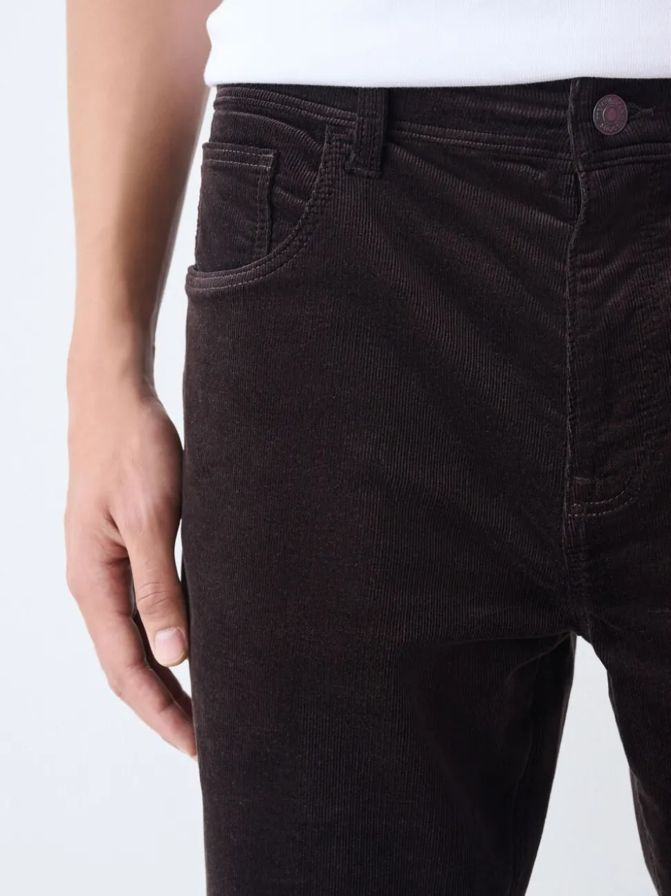 Donker bordeauxrood - Motionflex Corduroy Stretch Trousers