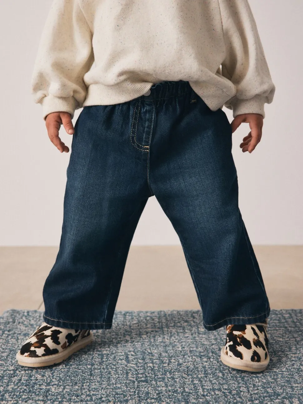 Donker gewassen denim - Jeans met wijde pijpen (3 mnd-7 jr)