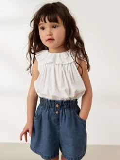 Donker gewassen denim - Short met knopen (3 mnd-7 jr)