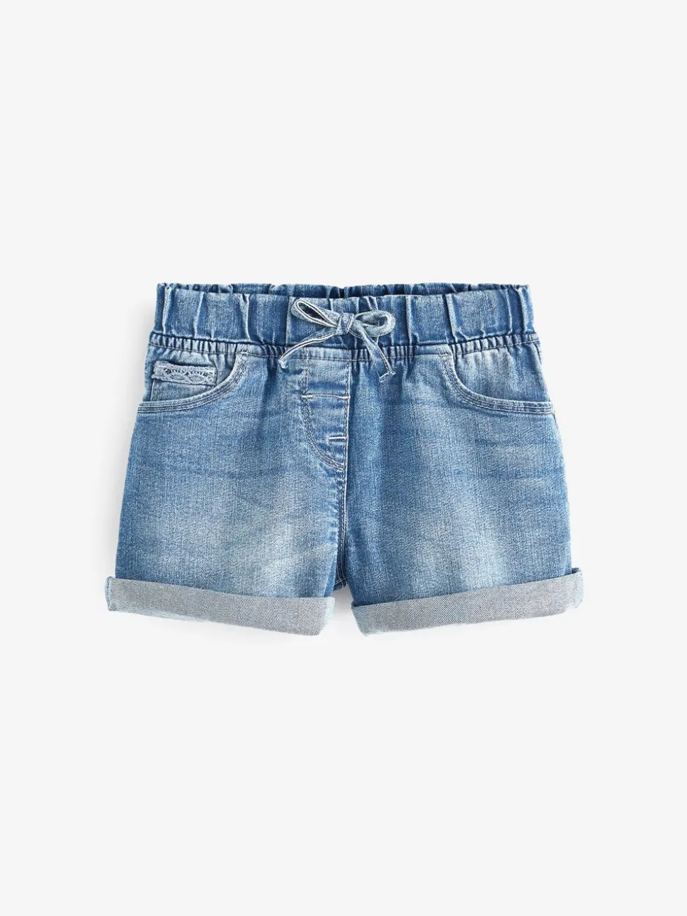 Donker gewassen denim - Short met elastische taille (3 mnd- 10 jr)
