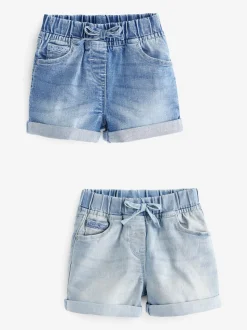 Donker gewassen denim - Short met elastische taille (3 mnd- 10 jr)