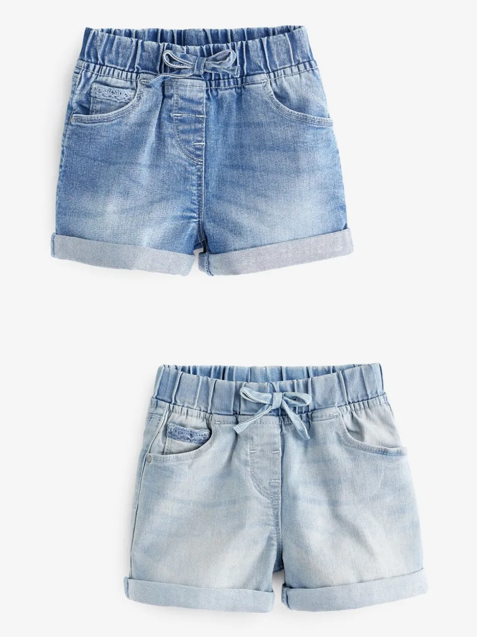 Donker gewassen denim - Short met elastische taille (3 mnd- 10 jr)