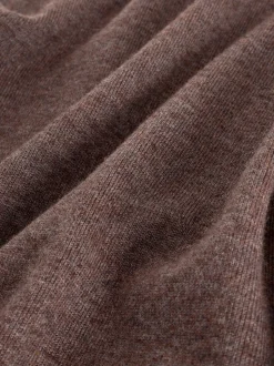 Donker kiezelkleurig - EDIT Gebreid poloshirt met lange mouwen en rolkraag