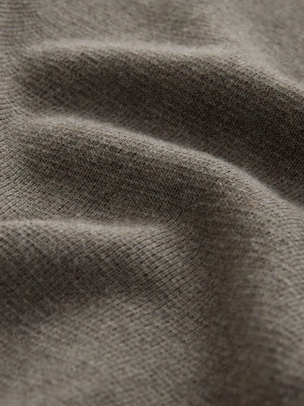 Donker kiezelkleurig - Effen - Regular fit 100% katoenen premium trui met korte rits
