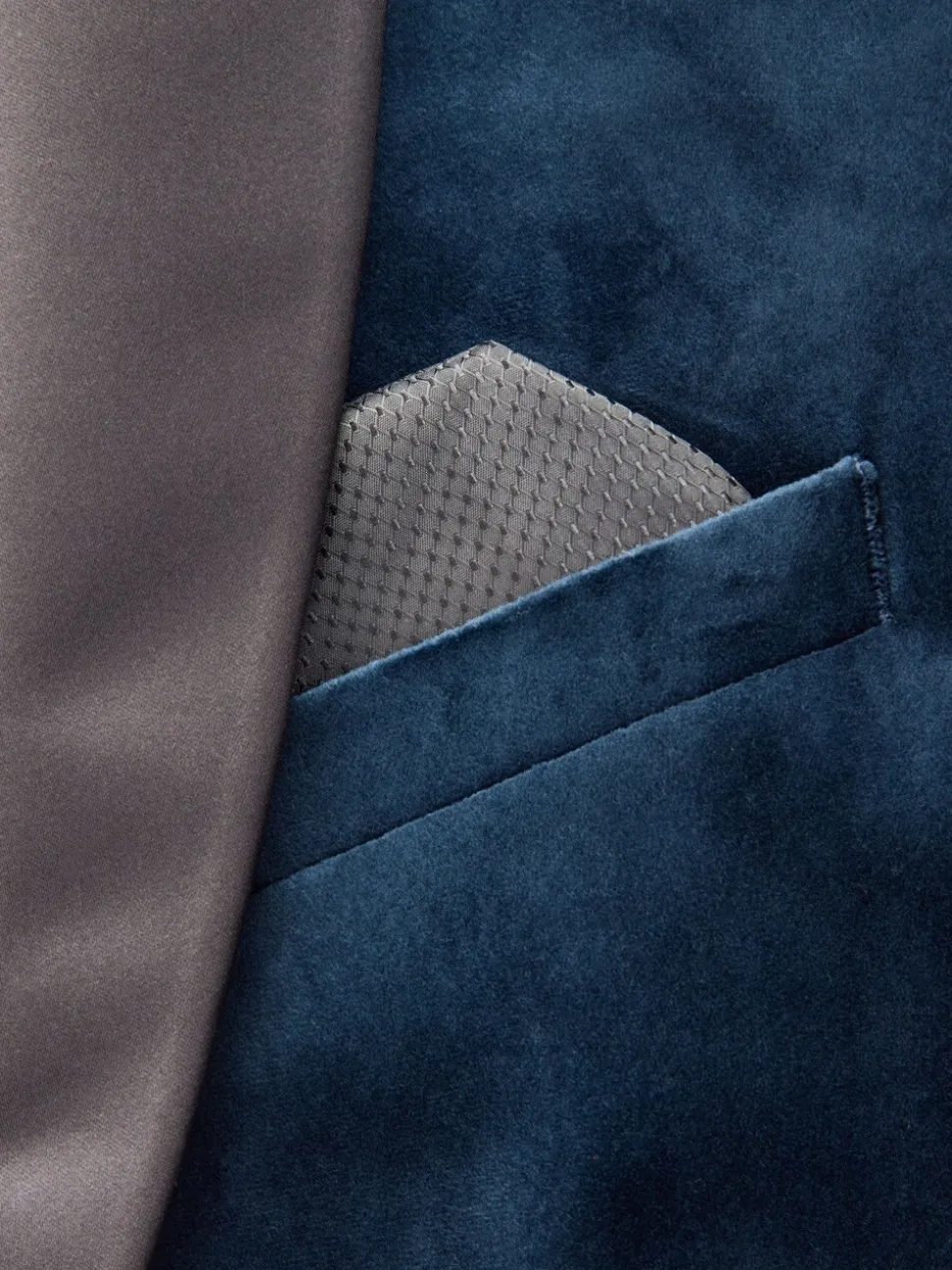 Donker marineblauw - Normale Pasvorm - Fluwelen blazer