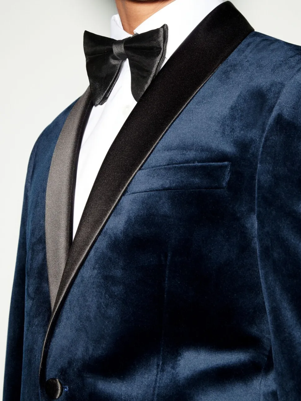 Donker marineblauw - Normale Pasvorm - Fluwelen blazer