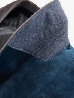 Donker marineblauw - Normale Pasvorm - Fluwelen blazer