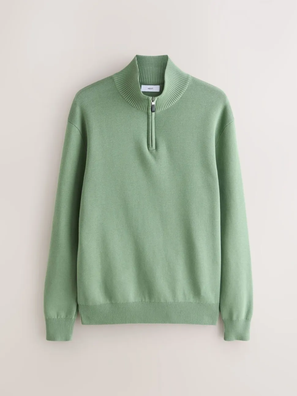 Donker steengrijs/saliegroen - 100% Cotton Regular Fit Premium Quarter Zip Jumpers 2 Pack