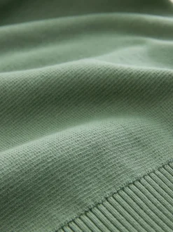 Donker steengrijs/saliegroen - 100% Cotton Regular Fit Premium Quarter Zip Jumpers 2 Pack