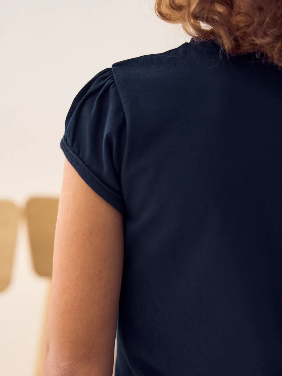 Donkerblauw - 2 -pack T-shirts met pofmouwen (3-16jaar)