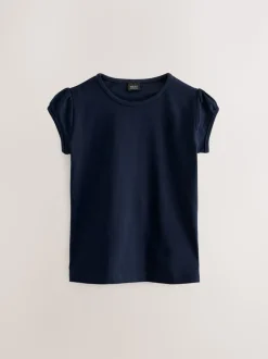 Donkerblauw - 2 -pack T-shirts met pofmouwen (3-16jaar)