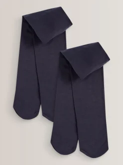 Donkerblauw - 2 Schoolpanty's van 80 denier