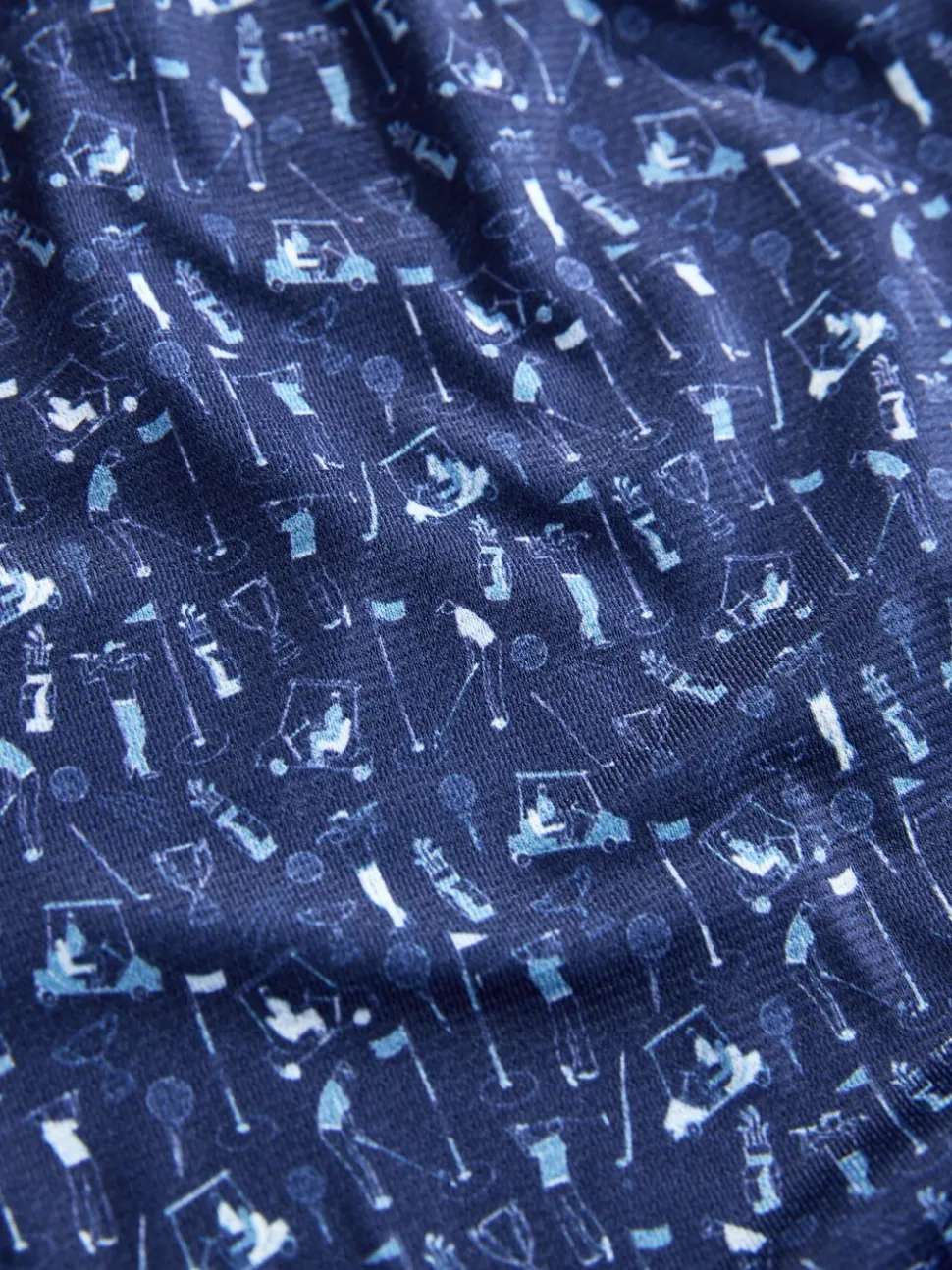 Donkerblauw - Active Geometric Print Golf Polo Shirt