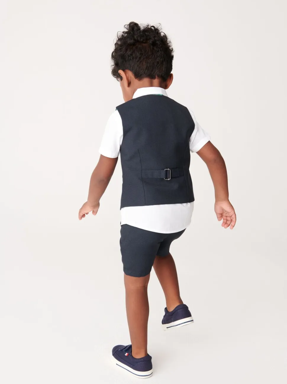 Donkerblauw - Baker By Ted Baker set van overhemd, gilet en short