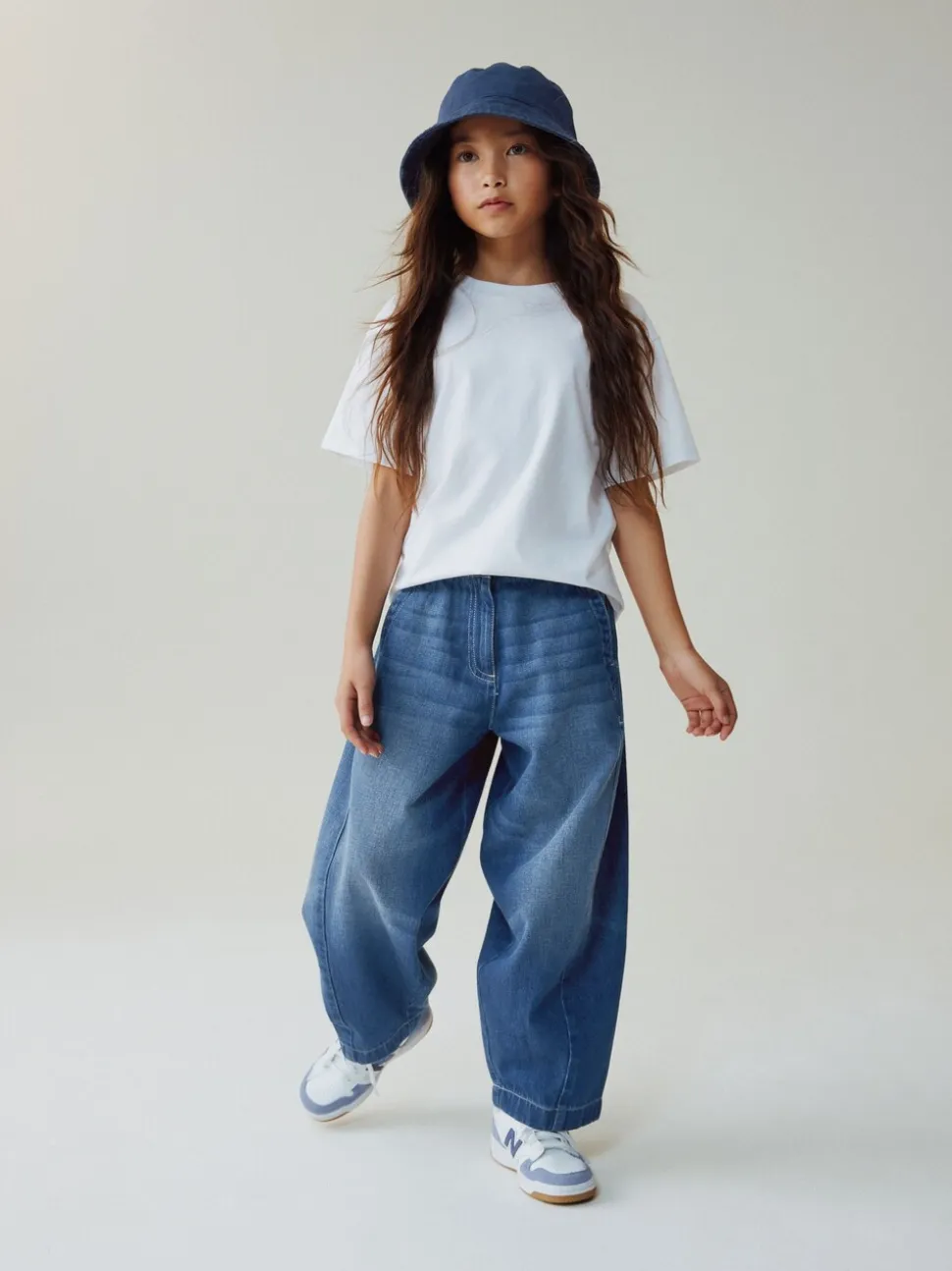 Donkerblauw - Barrel jeans (3-16jaar)