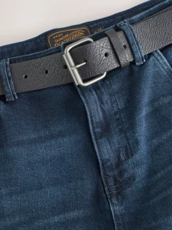 Donkerblauw - Bootcut - Authentic jeans met riem