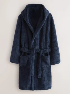 Donkerblauw - Borg kamerjas met patroon gesneden