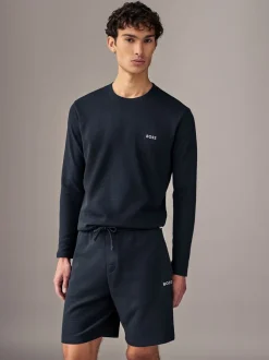 Donkerblauw - BOSS Waffle Shorts
