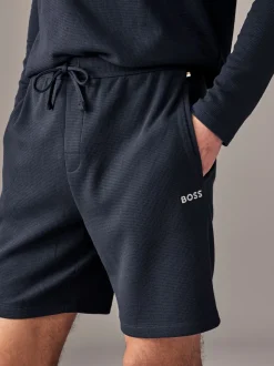 Donkerblauw - BOSS Waffle Shorts