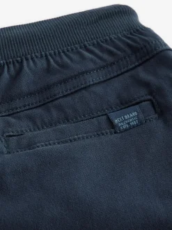Donkerblauw - Broek met geribde elastische taille (3-16 jr)