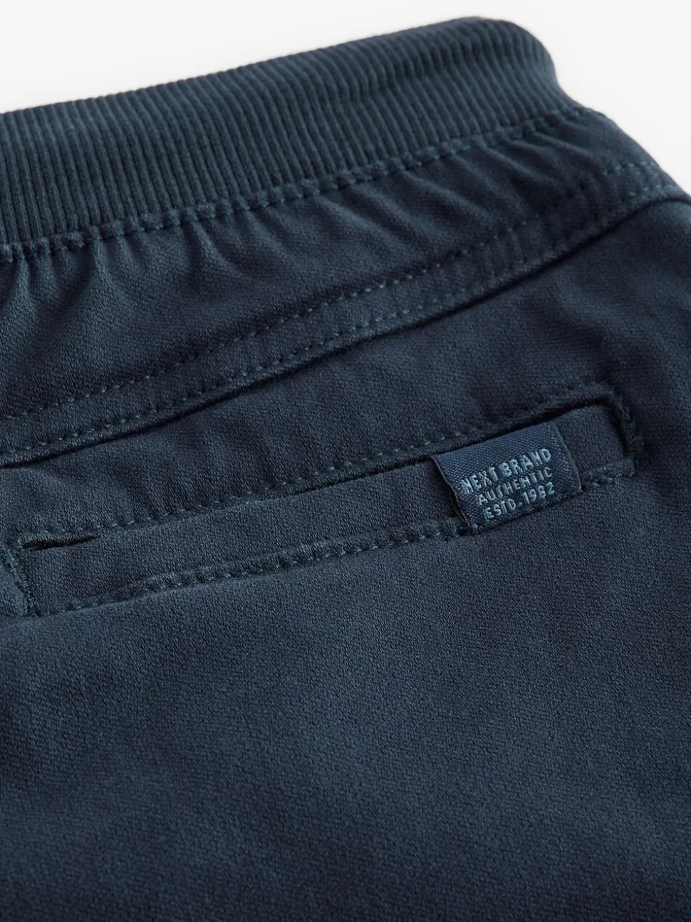 Donkerblauw - Broek met geribde elastische taille (3-16 jr)