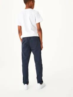 Donkerblauw - Broek met geribde elastische taille (3-16 jr)