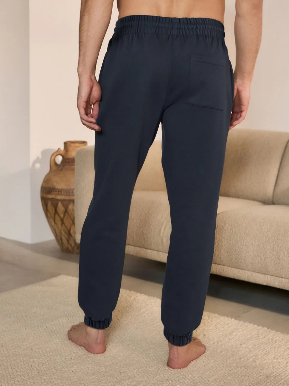 Donkerblauw - Brushback Heavyweight Open Joggers