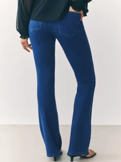 Donkerblauw - Check Jersey Bootcut Leggings