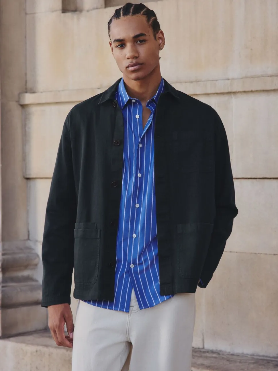 Donkerblauw - Chore Twill Shacket Overshirt