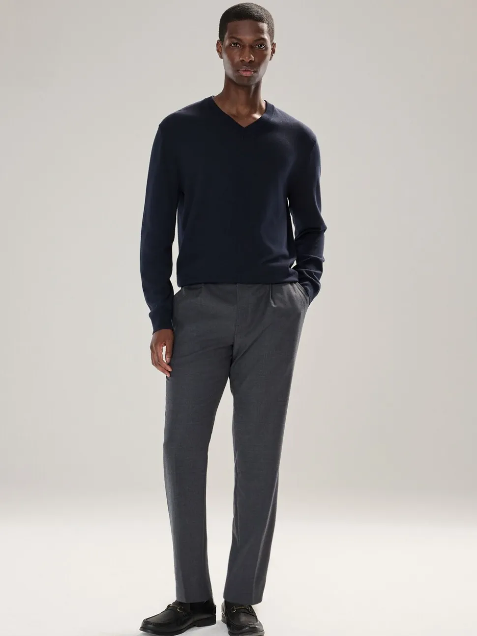 Donkerblauw - Cotton Rich Long Sleeve Jumper