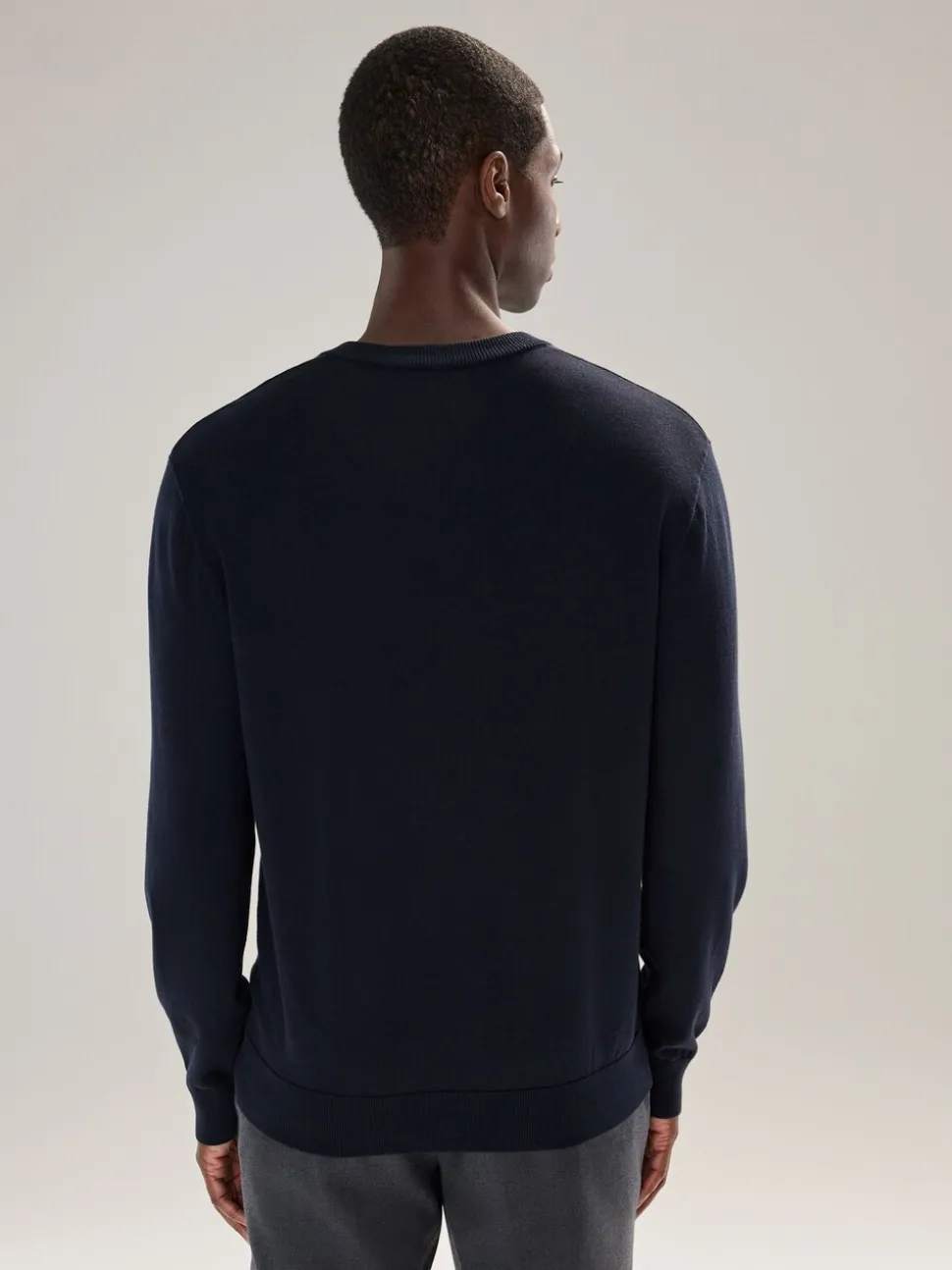 Donkerblauw - Cotton Rich Long Sleeve Jumper