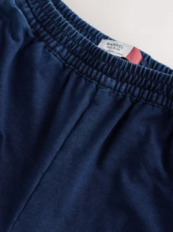Donkerblauw - Denim Jersey Broeken met Barrel jeans