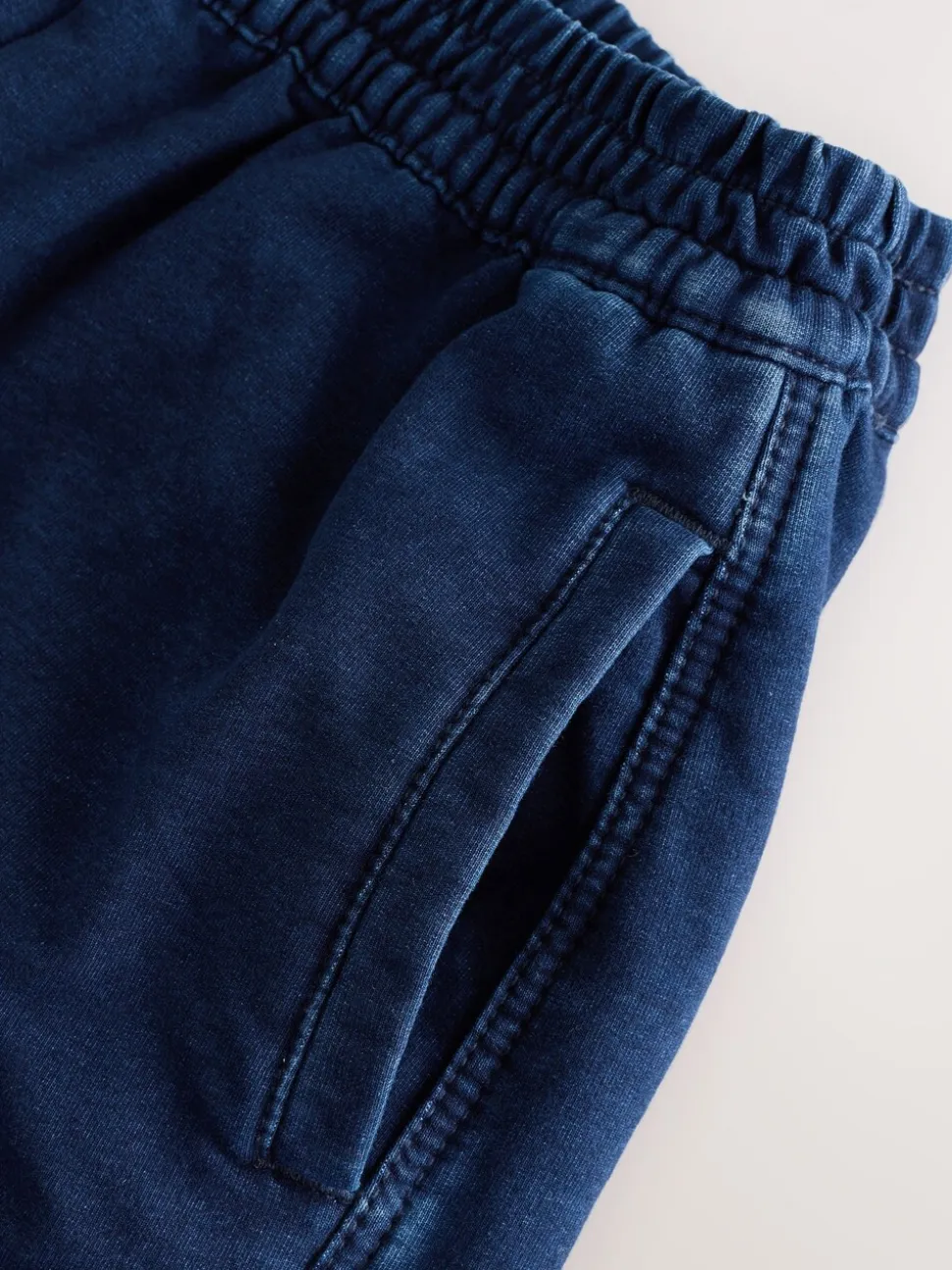 Donkerblauw - Denim Jersey Broeken met Barrel jeans