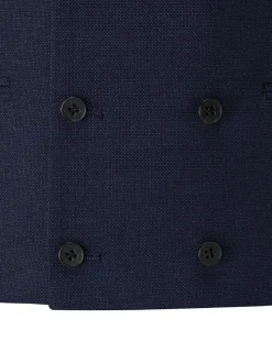 Donkerblauw - Dubbele knoop - Skopes Harcourt gilet maatpak met enkel rij knopen