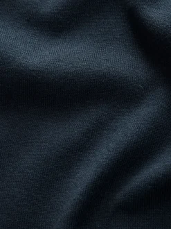 Donkerblauw - Effen - Regular Fit Cotton Rich Crew Neck Jumper