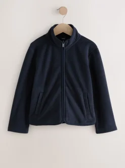 Donkerblauw - Fleece jack met rits en zakken (3-16 jr)