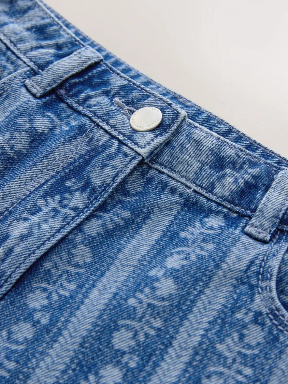 Donkerblauw - Floral Denim Shorts (3-16yrs)