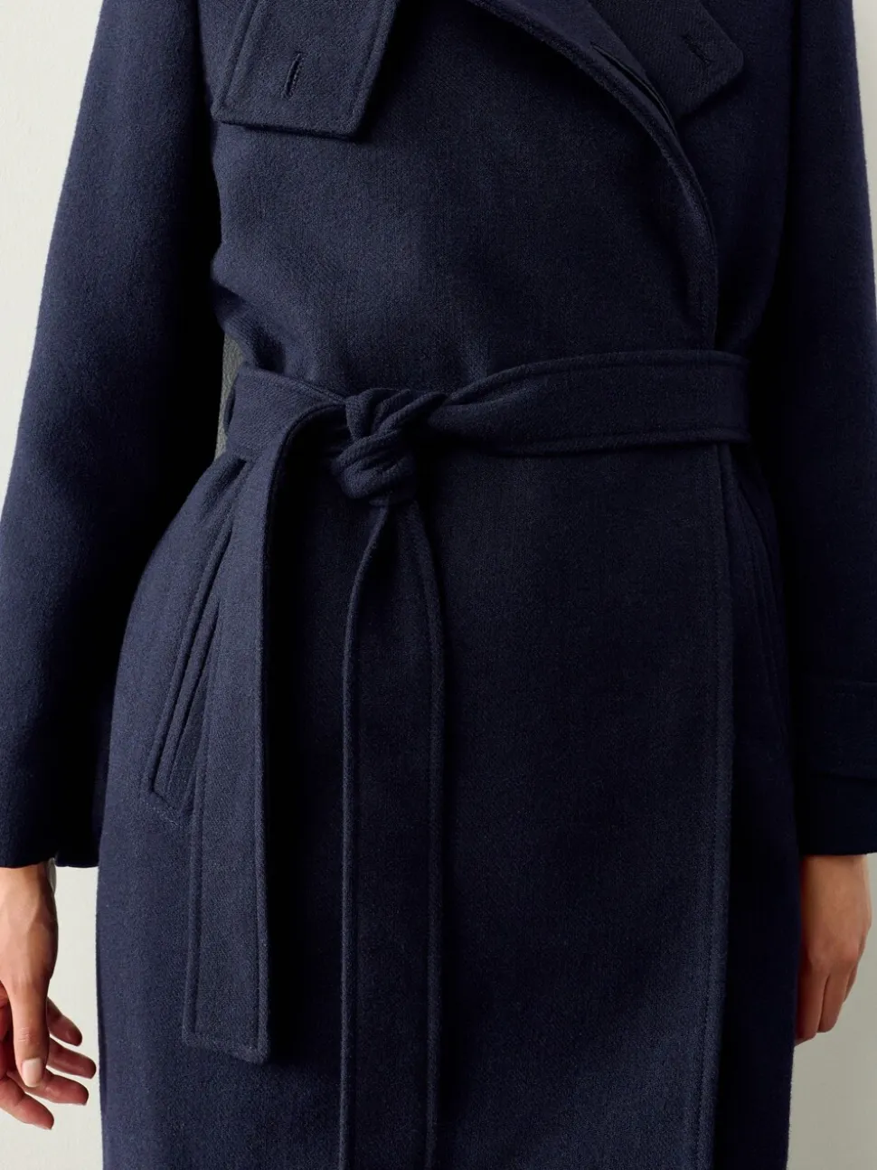 Donkerblauw - Formele jas met colkraag