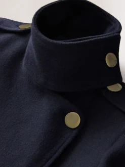 Donkerblauw - Formele jas met colkraag